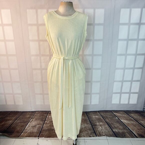 Joseph Ribkoff cream knit tie waist midi dress size 14 - Picture 1 of 9